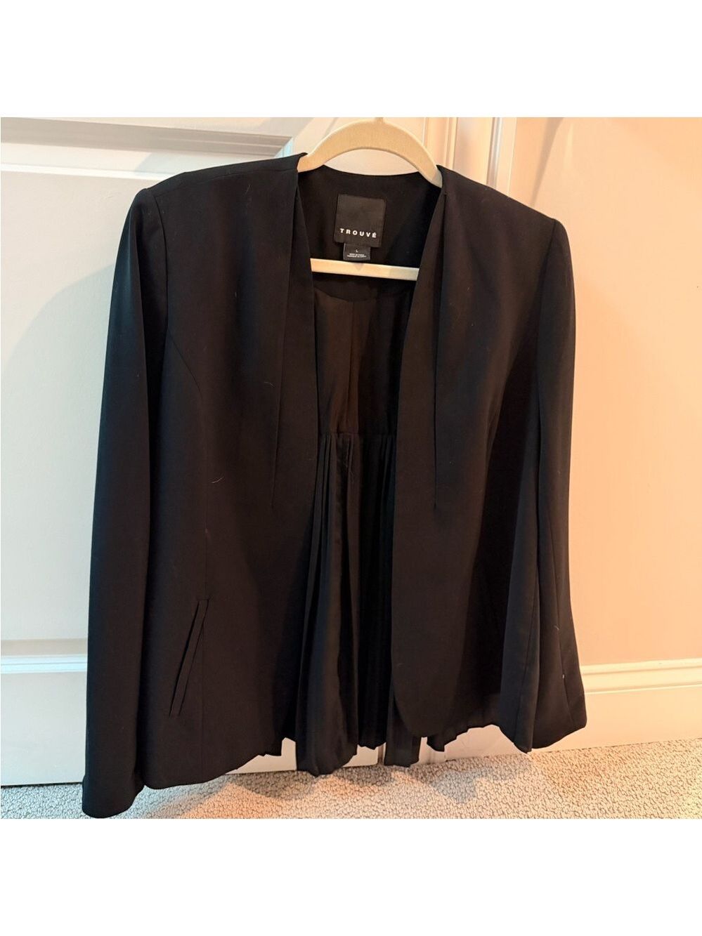 TROUVE Women's Size L Sheer Black Blazer
